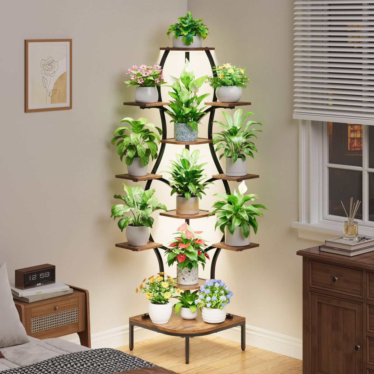 LATIBELL heavy duty metal frame supports heavy ceramic pots