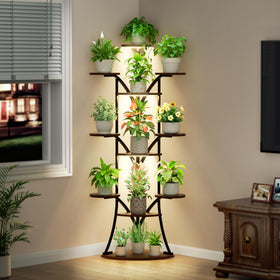 LATIBELL decorative rack highlights indoor greenery with a sleek black frame.