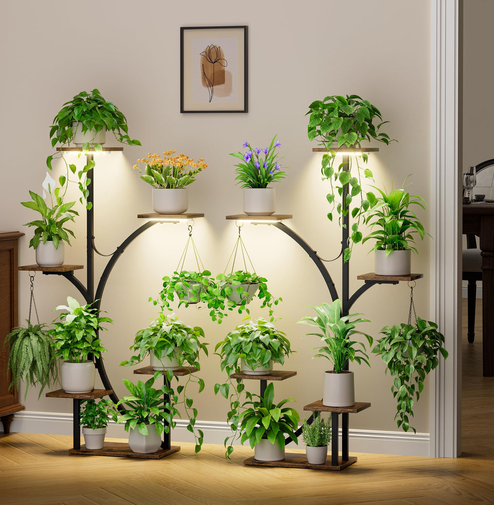 LATIBELL k-shaped plant stand with grow light supports healthy indoor plants