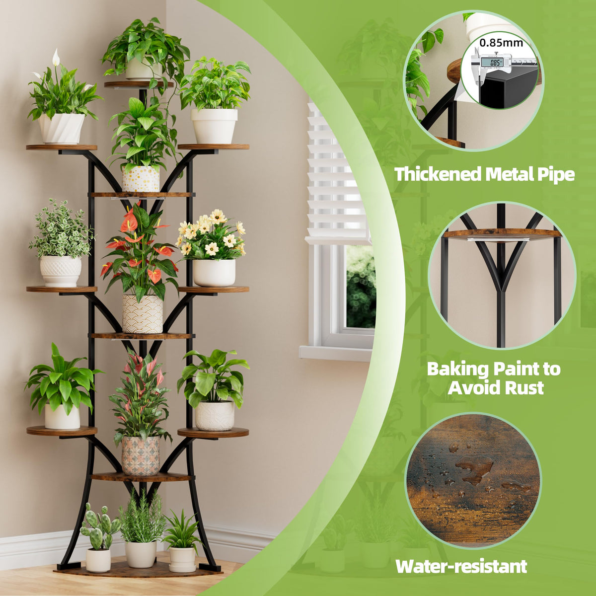 LATIBELL three full-spectrum grow lights with adjustable timers for plants.