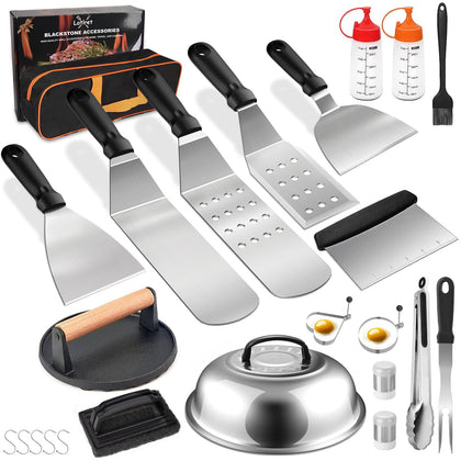 Latiret long griddle spatula for easy flipping on flat tops