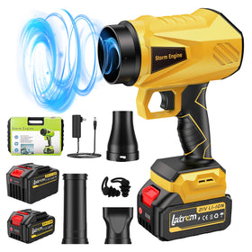 Latrcm leaf blower cordless with battery delivers portable power for quick cleanup.