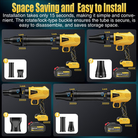 Latrcm leaf blower multi-function attachments expand cleaning options.