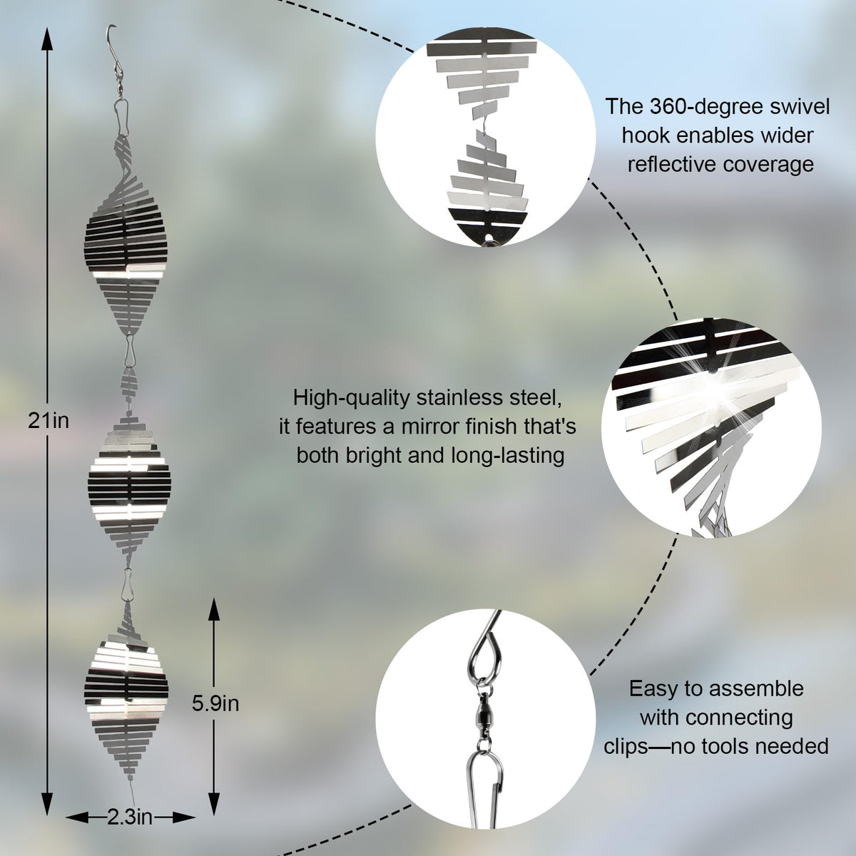 LATTHANT spinning wind spinner for outdoor use in bright light