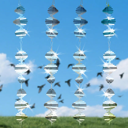 LATTHANT stainless steel bird deterrent spinner reflecting sunlight to deter birds near windows