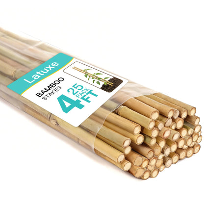 LATUXE bamboo stakes 4ft provide sturdy support for climbing plants.