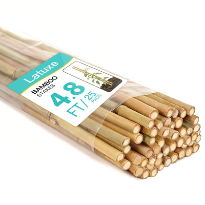 LATUXE bamboo stakes 57-inch straight for sturdy plant support and reliable staking.