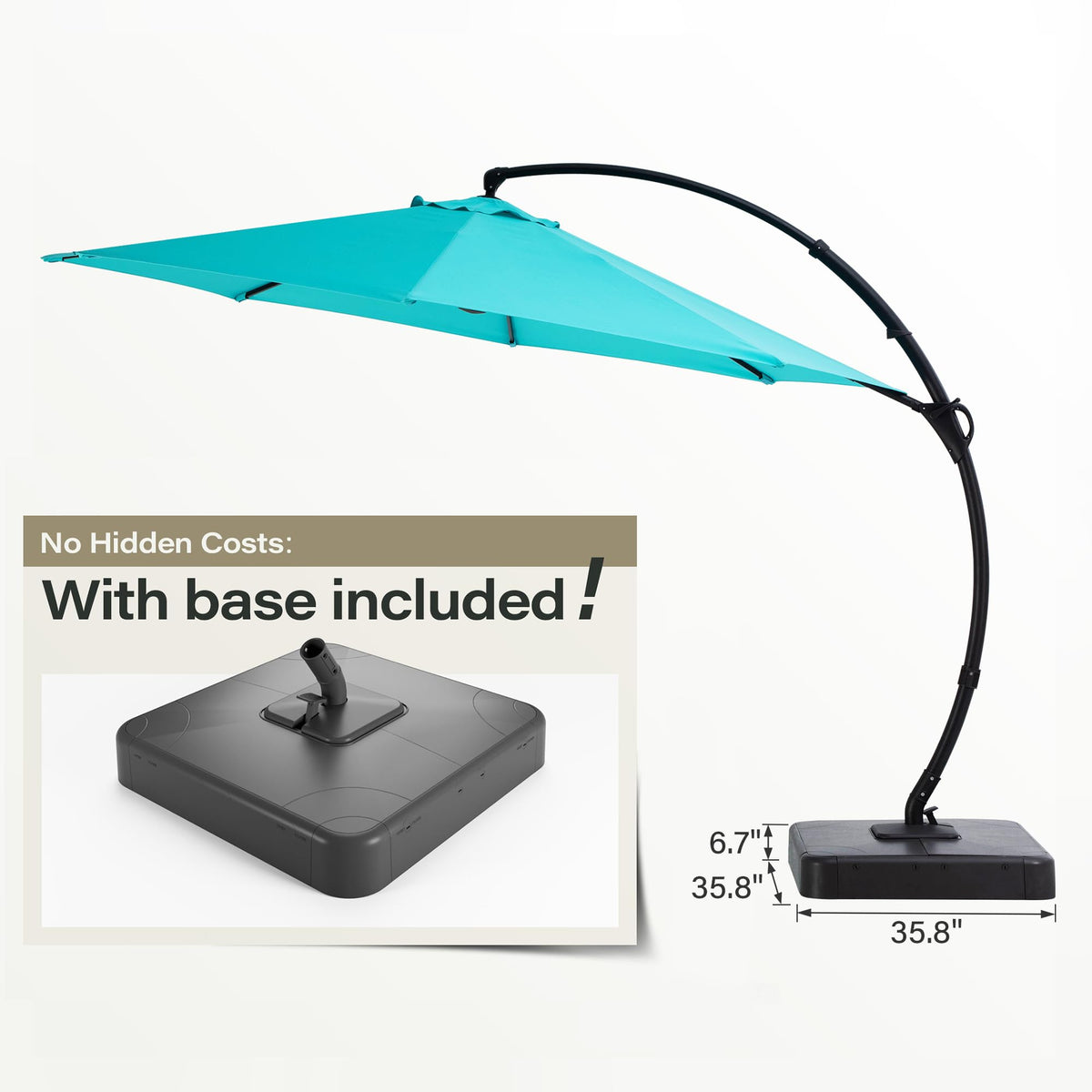 LAUSAINT HOME umbrella rotation crank system enabling 360° coverage