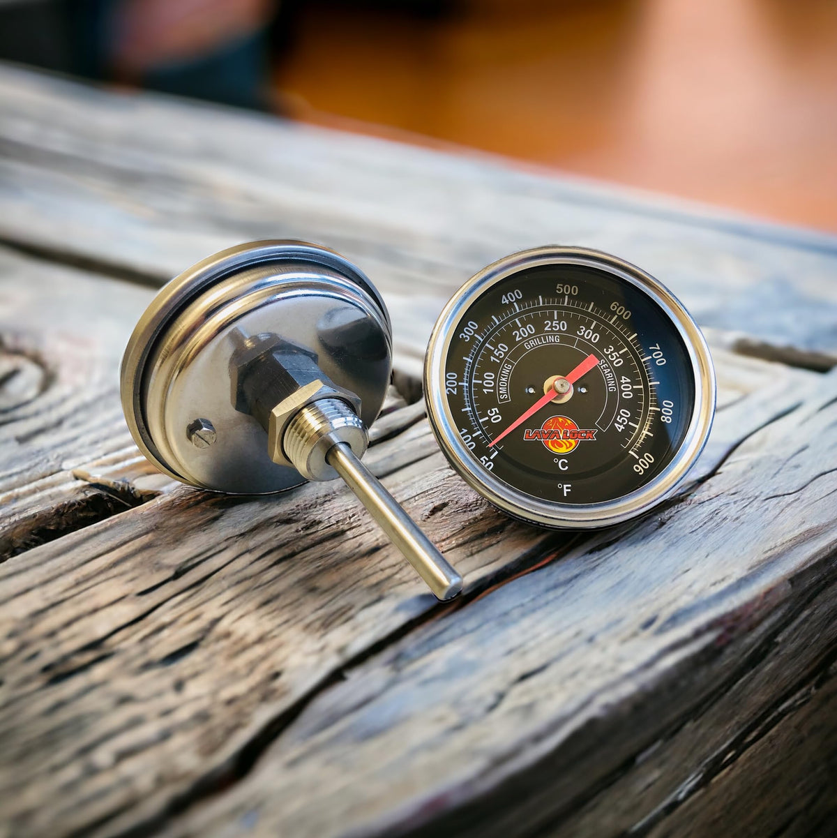 LavaLock half-npt-thread thermometer fits common 1/2 NPT ports securely