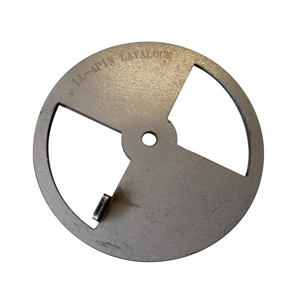 LavaLock smoker pinwheel damper 4in offering precise airflow for steady smoking temperatures.