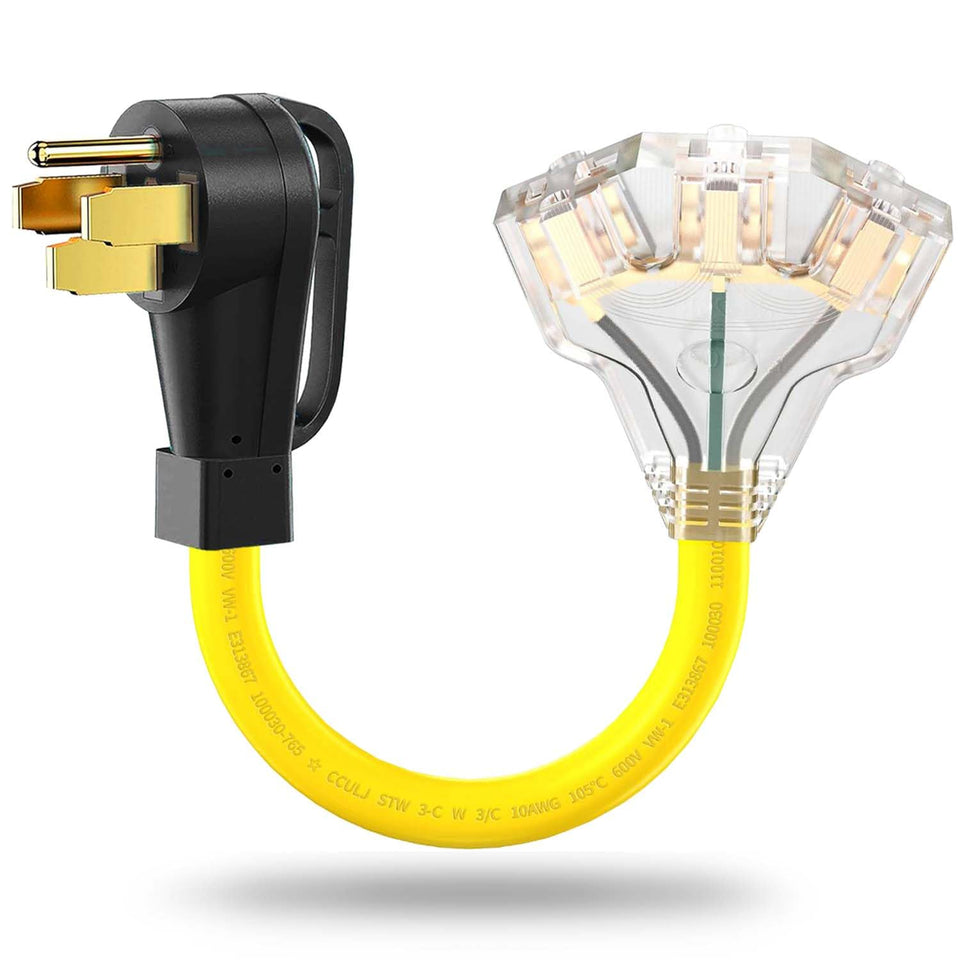 Lavandino 50A to 110V RV adapter enables safe power conversion for camping.