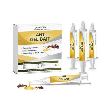 LAVANOVA Ant Gel Bait tube applied along baseboards for precise control