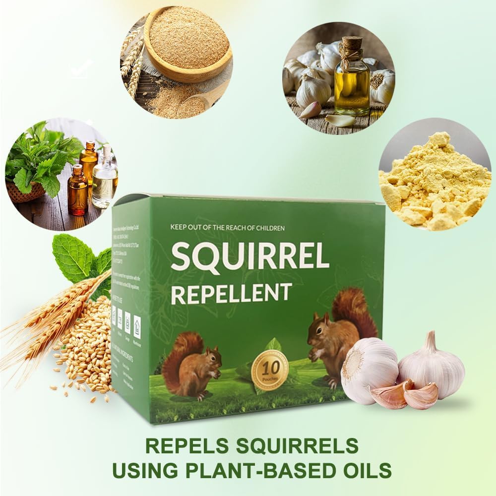 LAVANOVA squirrel deterrent pouch in attic prevents nesting and chewing.