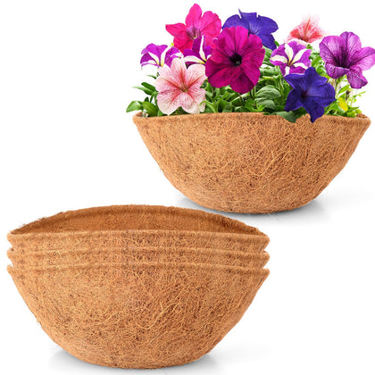 LAVEVE coco coir liner 12-inch round brown for hanging baskets