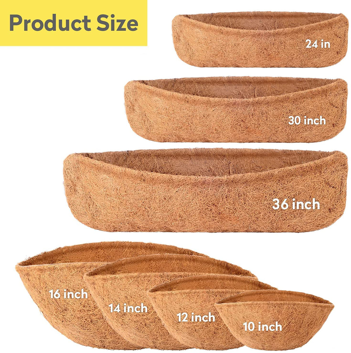 LAVEVE Coco Coir Liner foldable design enables easy shaping for baskets