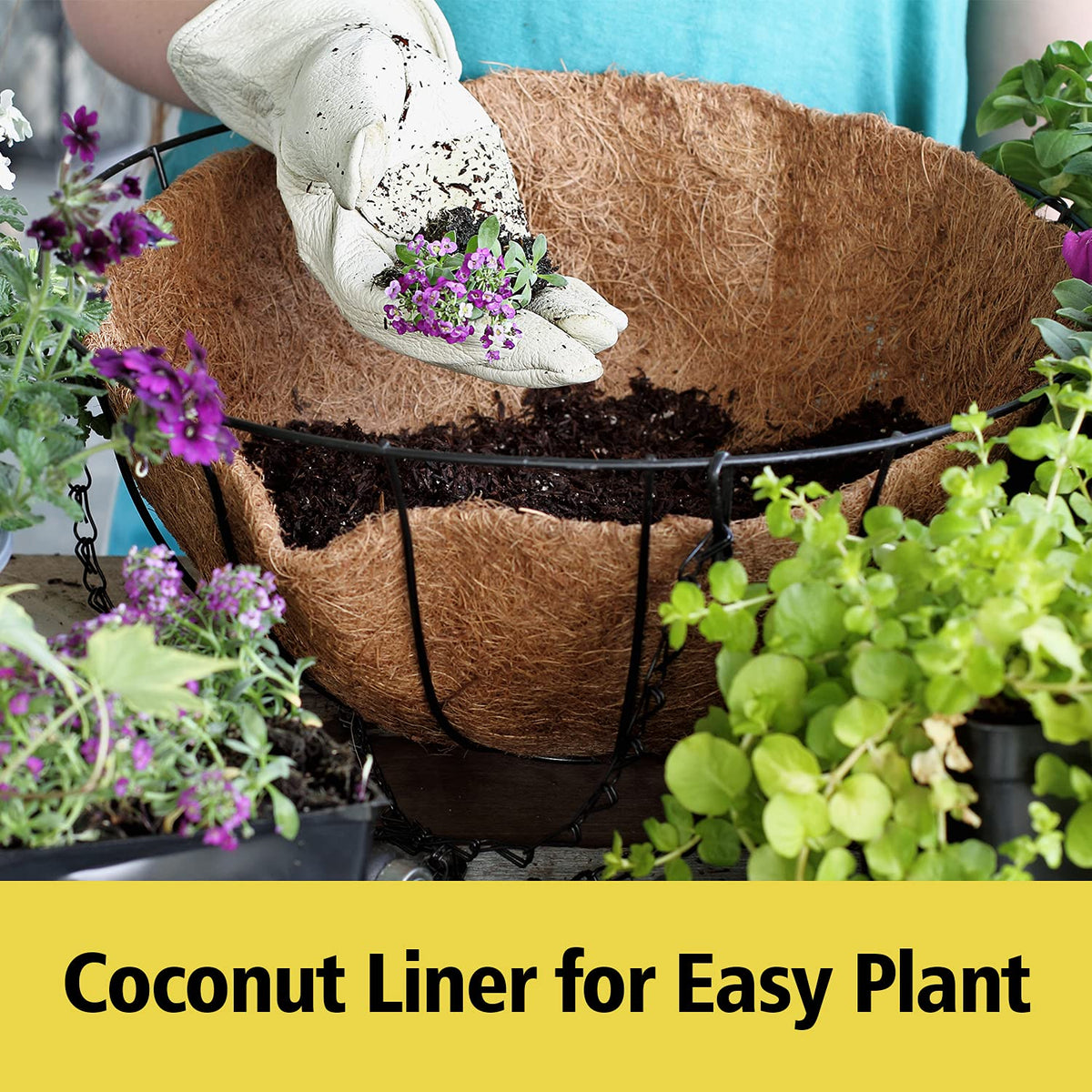LAVEVE Coco Coir Liner optimizes moisture retention for healthier plants