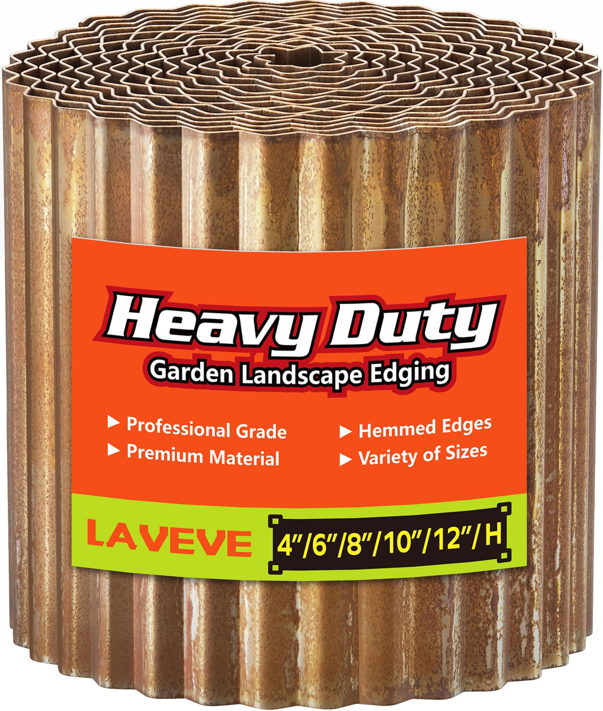 LAVEVE corrugated metal garden edging 10x20ft border for durable lawn separation