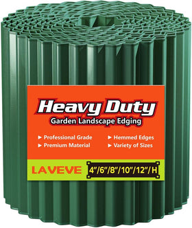 LAVEVE corrugated metal garden edging creates a durable green lawn border.