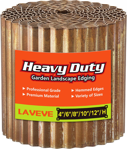 LAVEVE corrugated metal garden edging for durable lawn borders and clean lines
