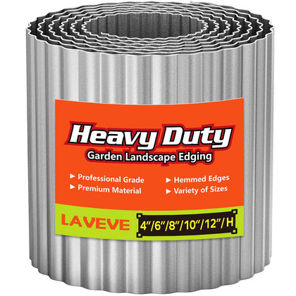 LAVEVE corrugated metal edging for 6in border, durable lawn separation and clean lines.