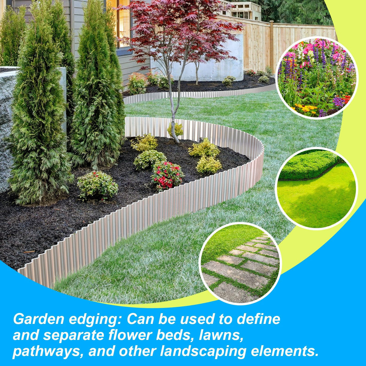 LAVEVE 40 ft edging length for large yard projects.