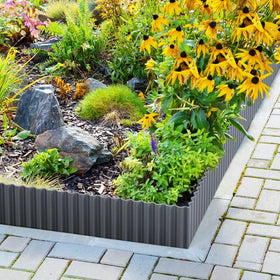 LAVEVE garden edging border adds a modern lawn boundary in dark gray