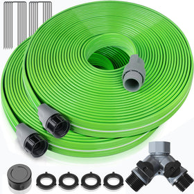 LAVEVE heavy-duty sprinkler hose laid flat for even yard coverage