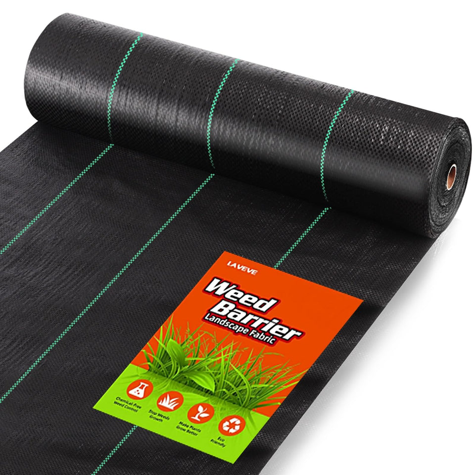 LAVEVE weed barrier fabric blocks weeds while letting air and water reach soil