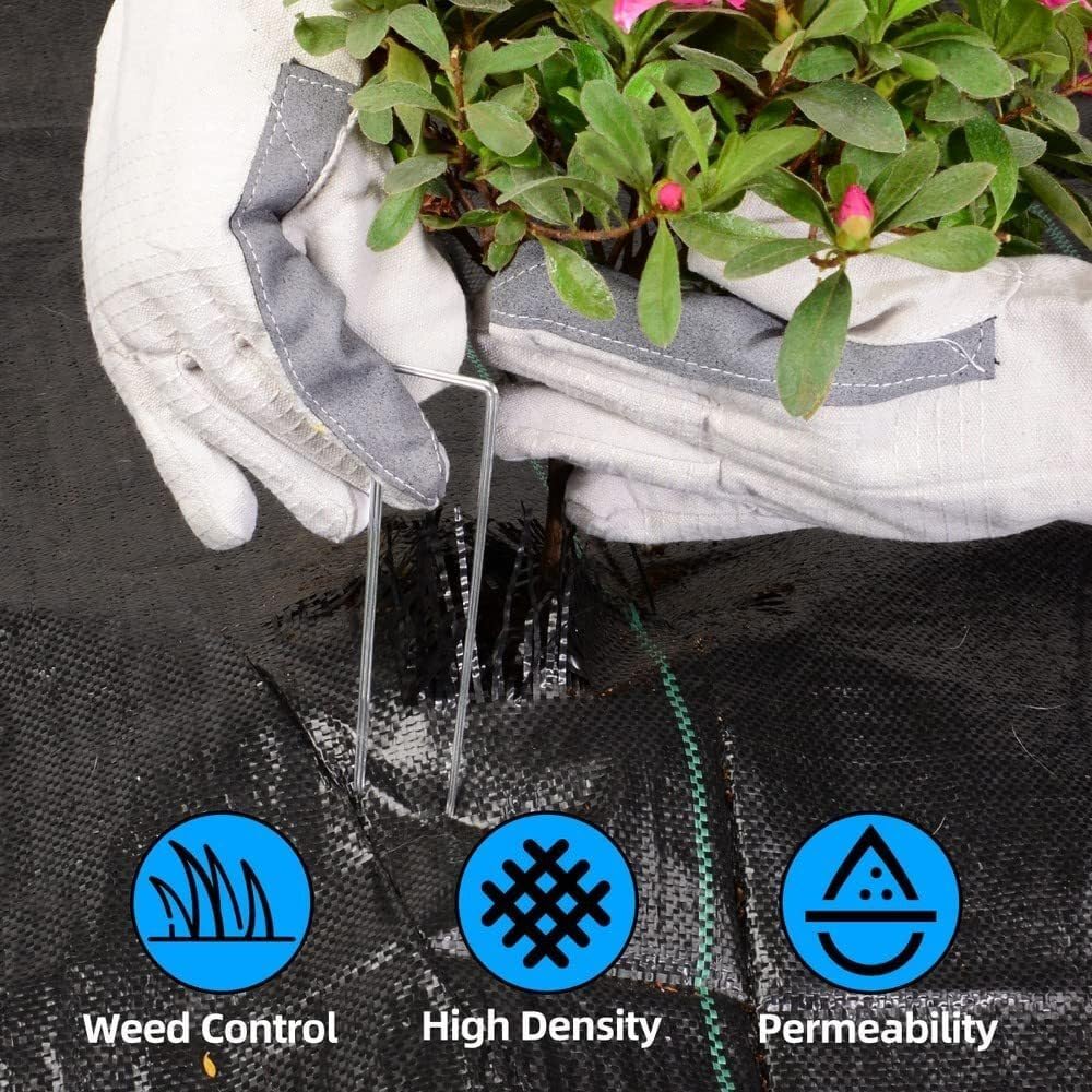 LAVEVE weed barrier fabric breathes well, promoting soil health under mulch and gravel