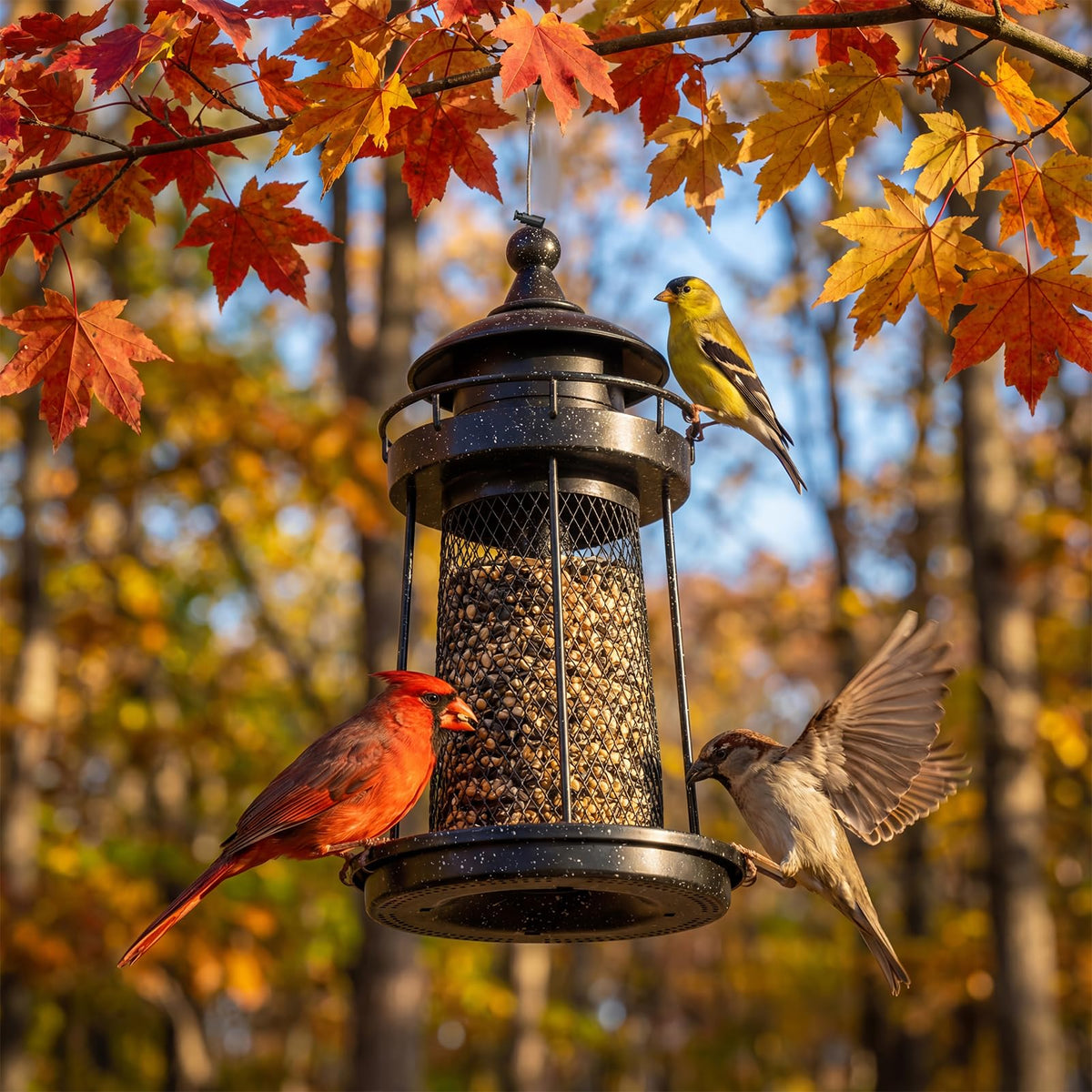 Lavezee multi-bird feeding attracts birds to your garden