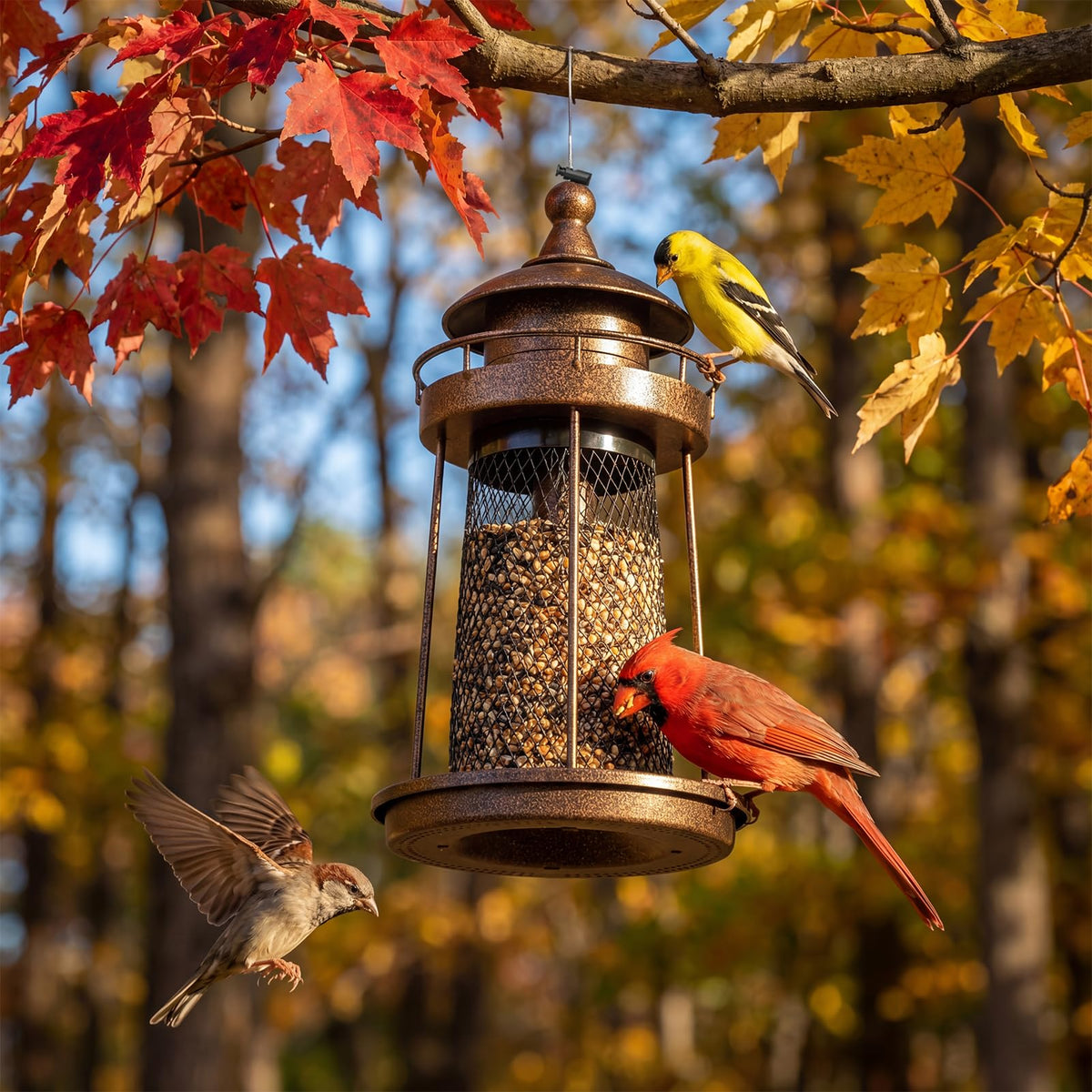 Lavezee Bird Feeder hanging loop design offers flexible mounting options.