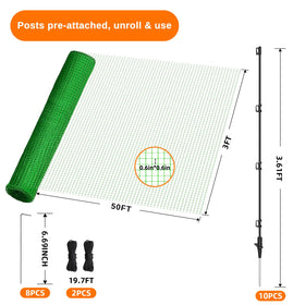 LavviTech step-in posts with mesh enable tool-free installation.