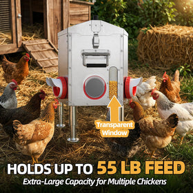 LavviTech adjustable legs level the feeder on uneven coop floors