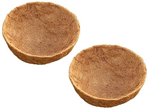 LAVZAN 8-inch round coconut coir liner fits standard hanging baskets for thriving plants.