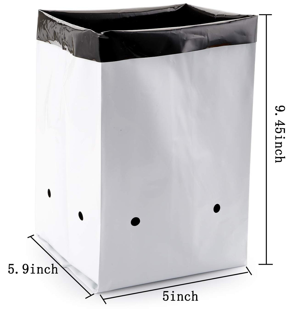 Lawei 1-gallon grow bag side view showing compact square shape and portability for small spaces