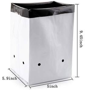 Lawei 1-gallon grow bag side view showing compact square shape and portability for small spaces