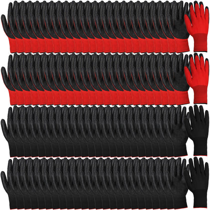 Lawei 48-pairs garden gloves pack, durable bulk gloves for daily tasks.