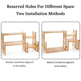 Lawei adjustable shelf bamboo stand with anti-slip pads protecting surfaces