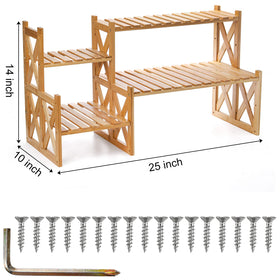 Lawei bamboo plant stand side angle highlights freestanding stability