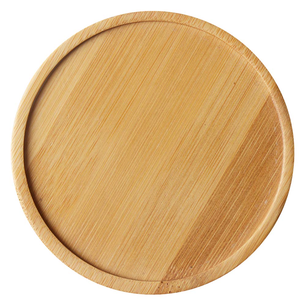 Lawei bamboo saucer in natural wood color fits diverse decor.