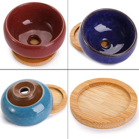 Lawei mini cactus pot with bamboo tray enhances bookshelf decor