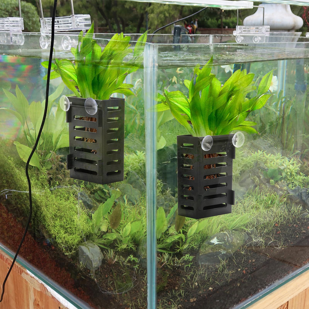 Lawei plant holder with pebbles for added stability with heavier plants