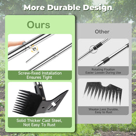 LAWFYMORI garden hoe 5.5-inch wide edge eases broad weed patches.