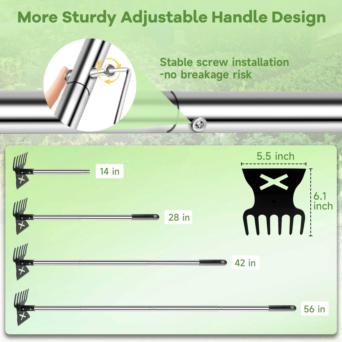 LAWFYMORI long-handle garden-tool for comfortable, upright gardening