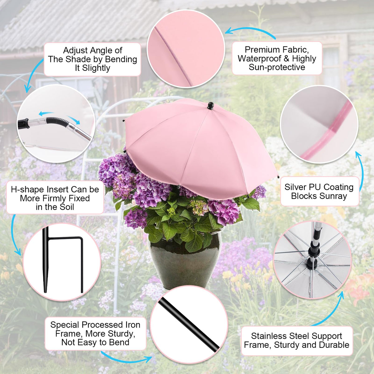 LAWFYMORI plant umbrella green canopy reduces sun heat for leafy greens