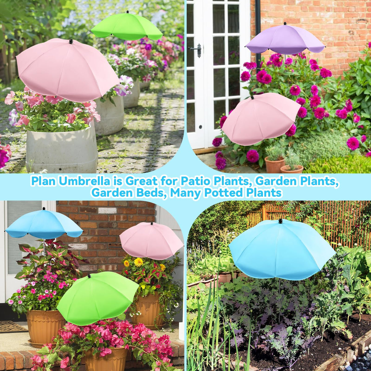 LAWFYMORI plant umbrella with sturdy metal stake ensures stable protection