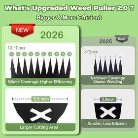 LAWFYMORI weed rake with 10 tines targets deep-rooted weeds efficiently.