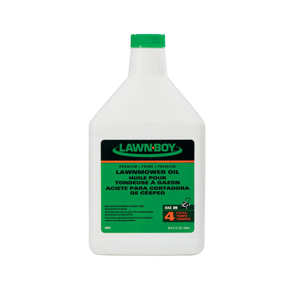 Lawn-Boy 89885 premium oil bottle front view for mower maintenance.