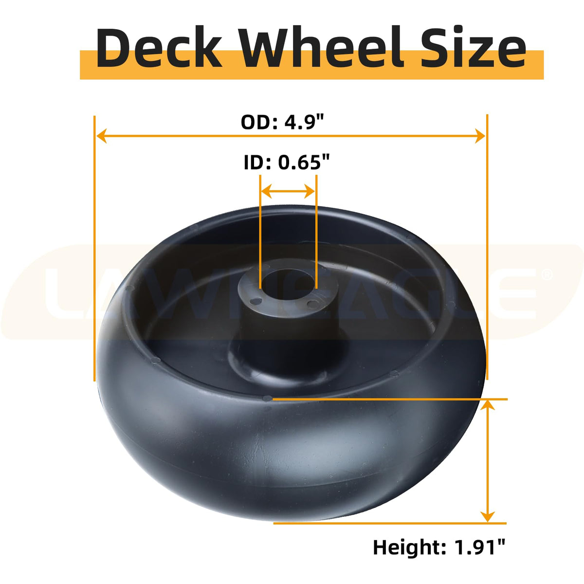 GX10168 deck wheel designed for John Deere 100 Series tractors