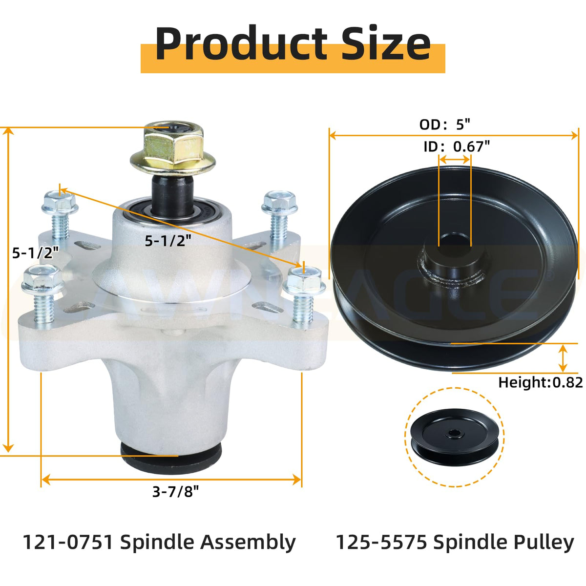 Lawneagle idler pulley 106-2175 reduces wear and keeps drive tension steady